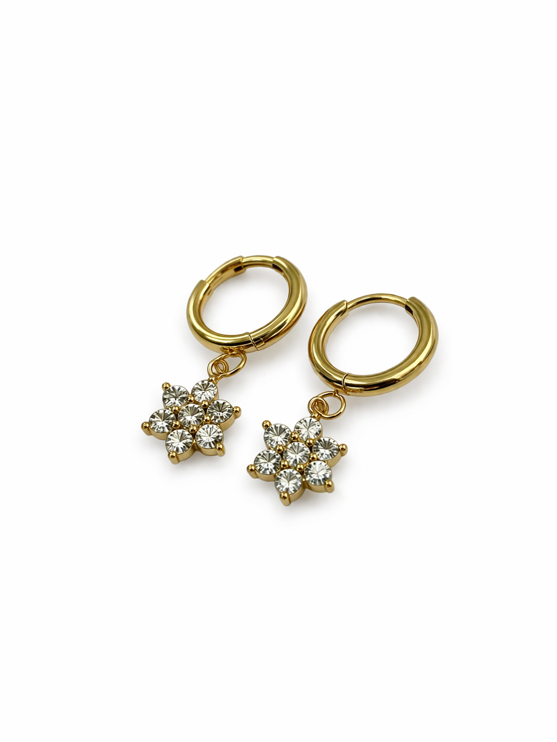 Flower Hoop Drop Earring