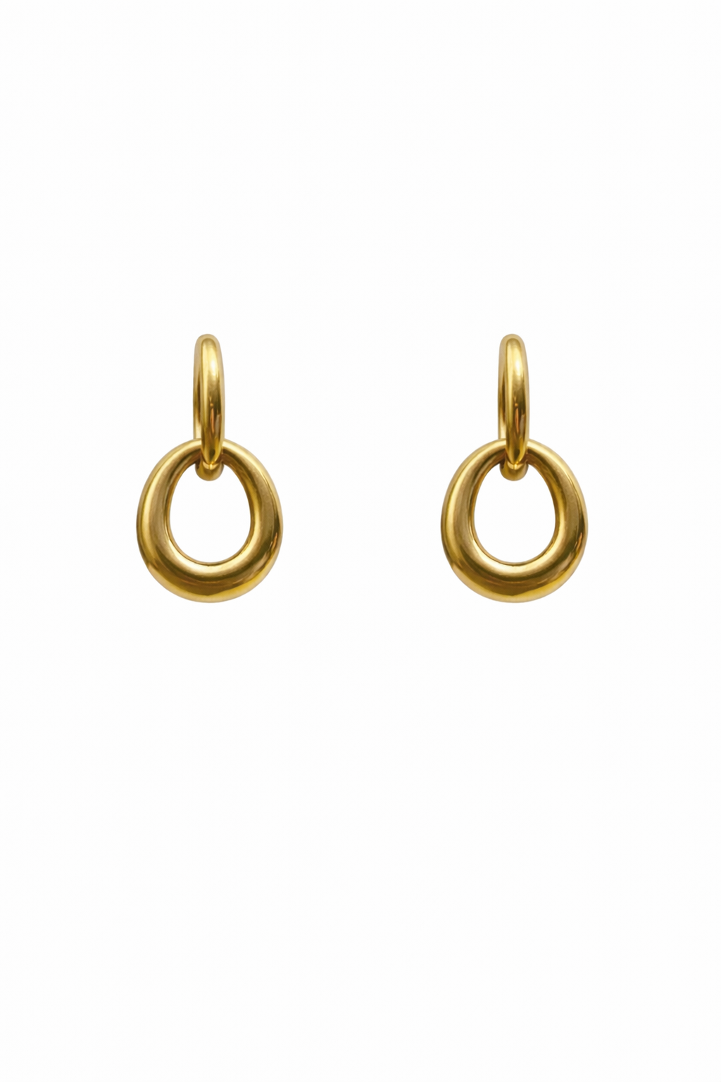 Gold Hoop Drop Earring