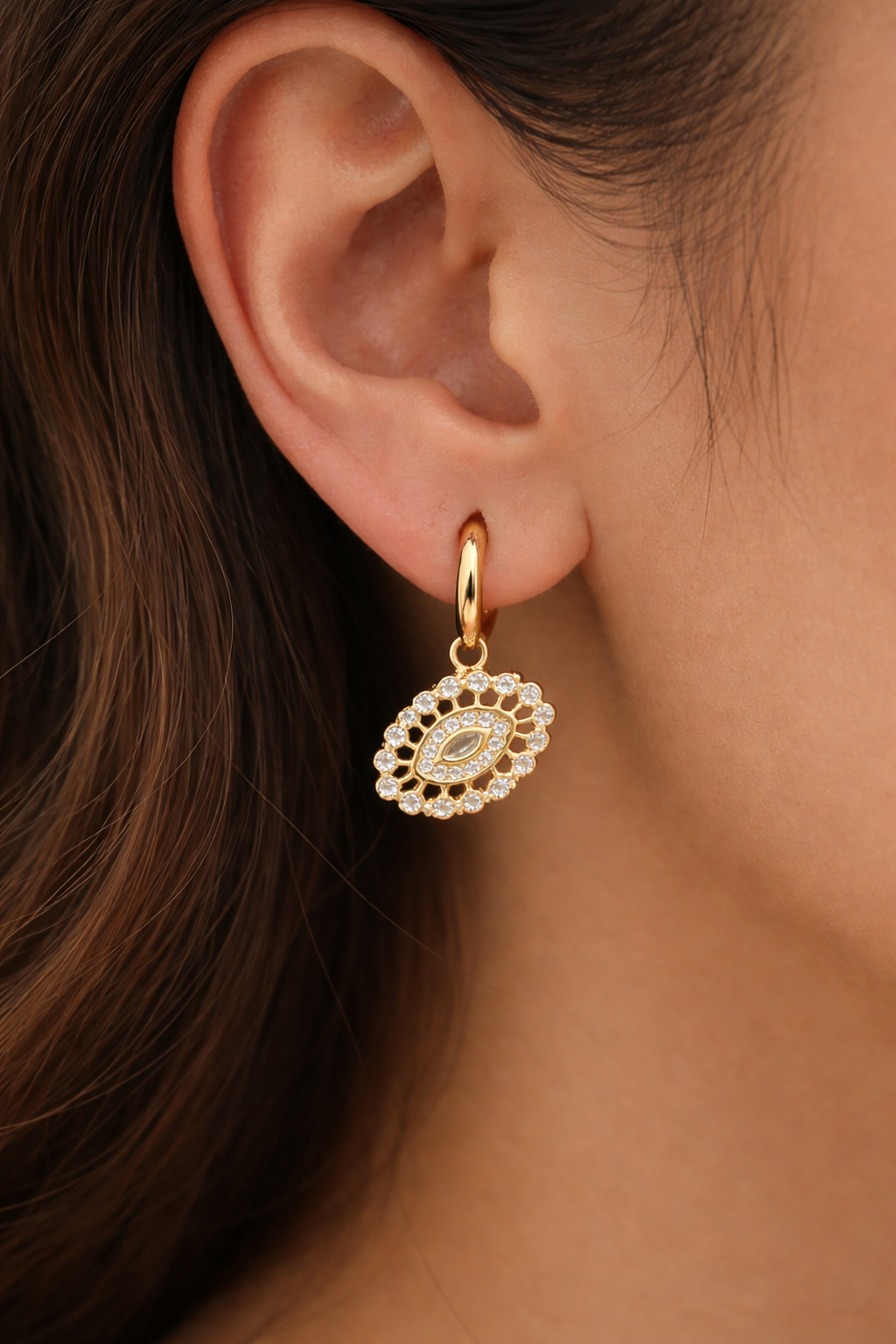 Evil Eye Hoop Earring