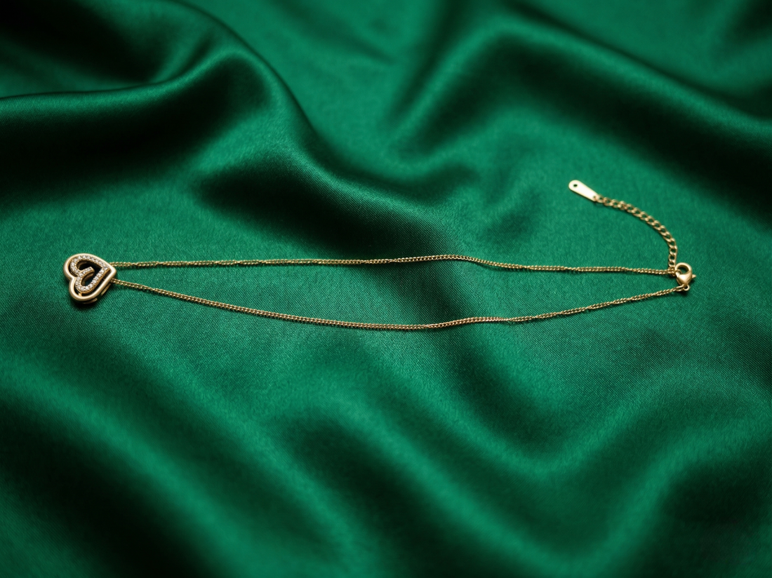 Golden Heart Duo Pendant Necklace