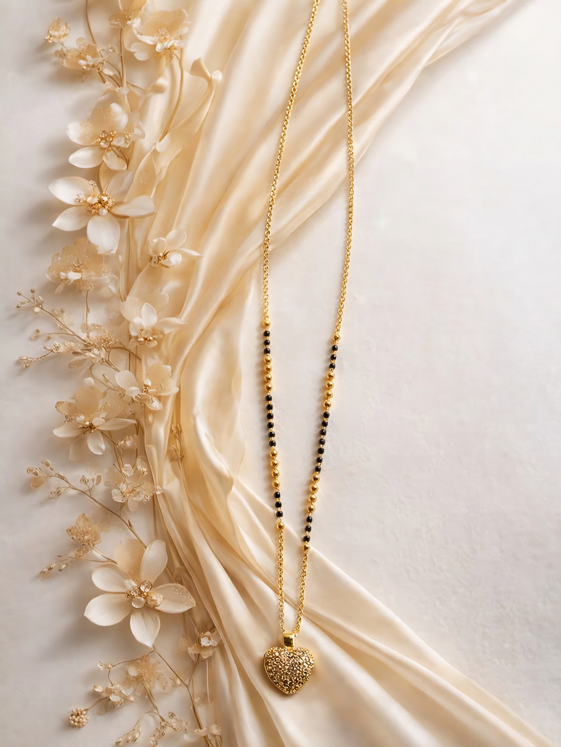 Golden Heart Charm Mangalsutra