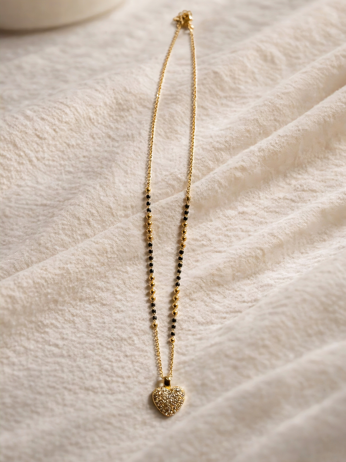 Golden Heart Charm Mangalsutra