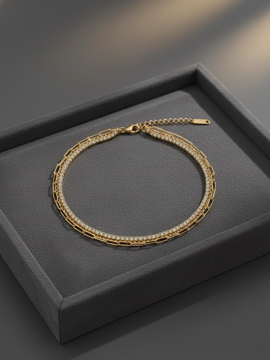 Three Layered Gold Bracelet